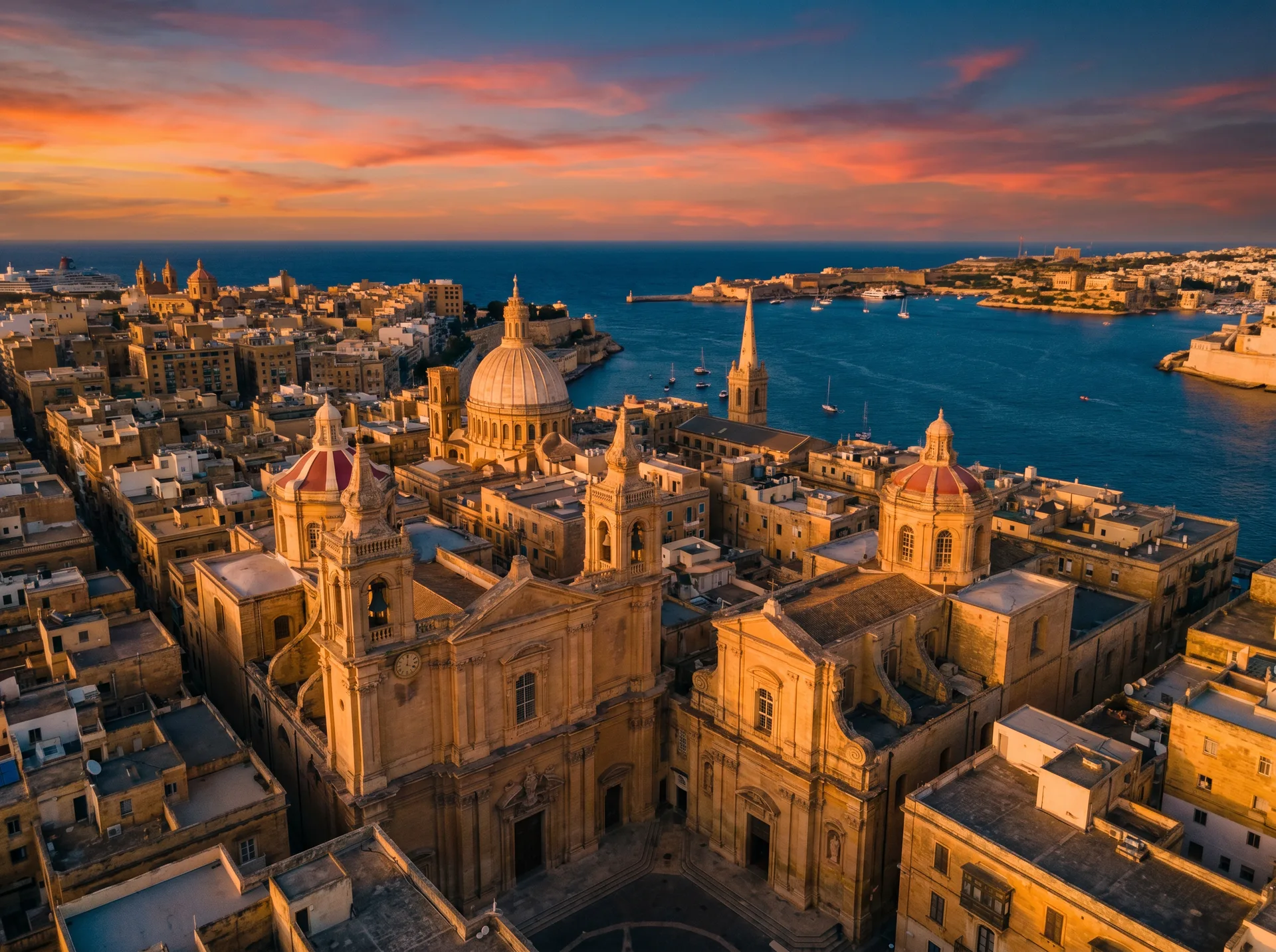 Valletta bei Sonnenuntergang